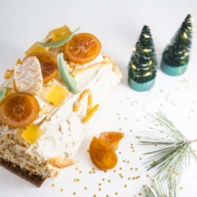 Bûche Traditionnelle Erable Poire Mandarine (4/6 pers.)